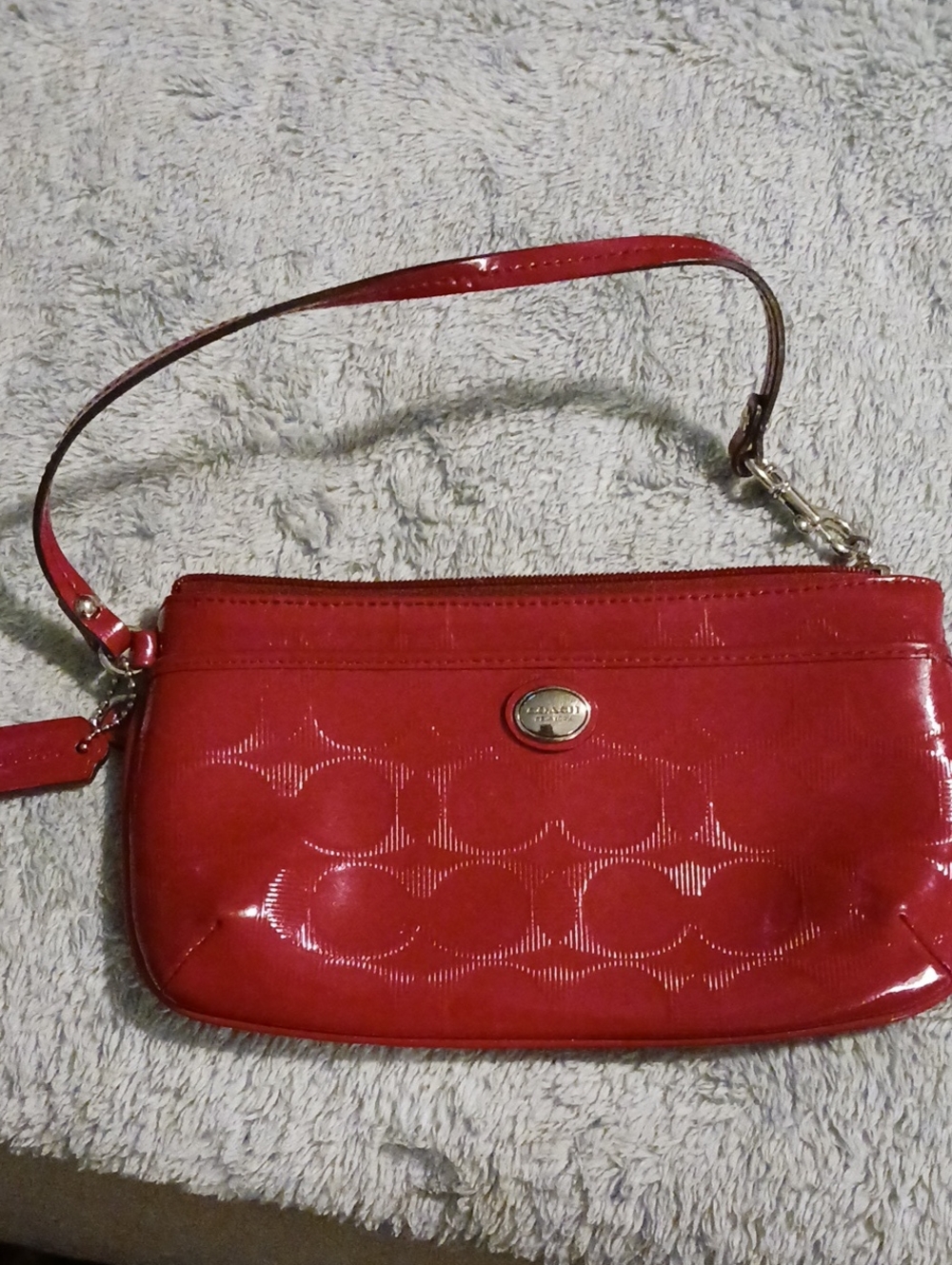 Coach Red Patent Wristlet